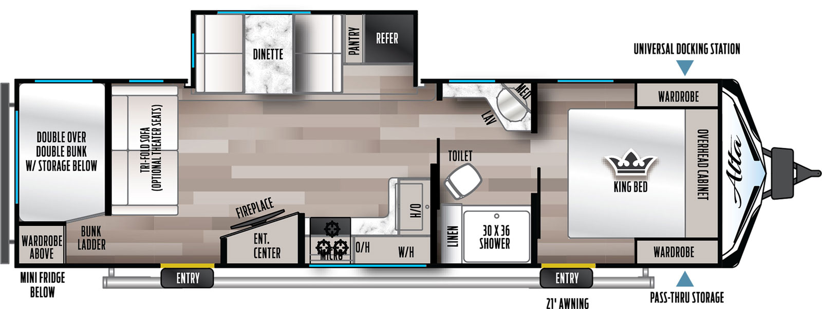 2022 EAST TO WEST RV ALTA 2900KBH, , floor-plans-day image number 0